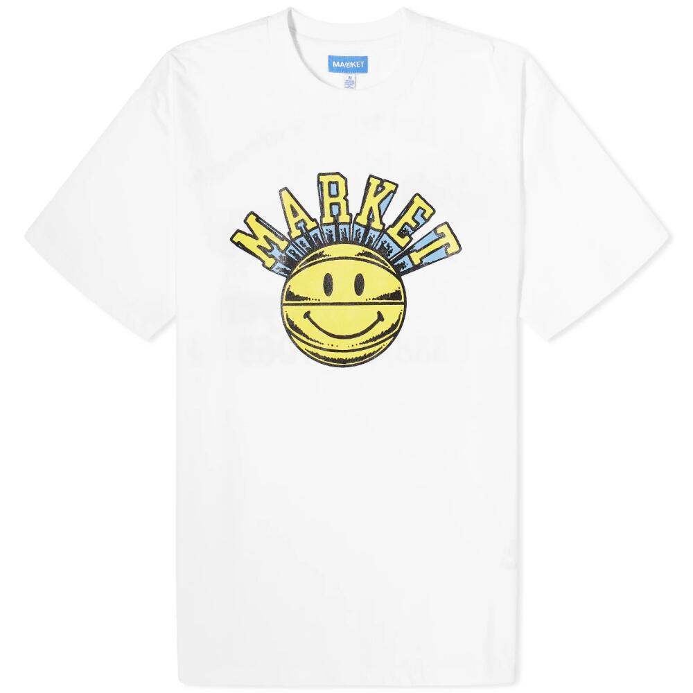 MARKET Men's Smiley Hoops T-Shirt in White Cover