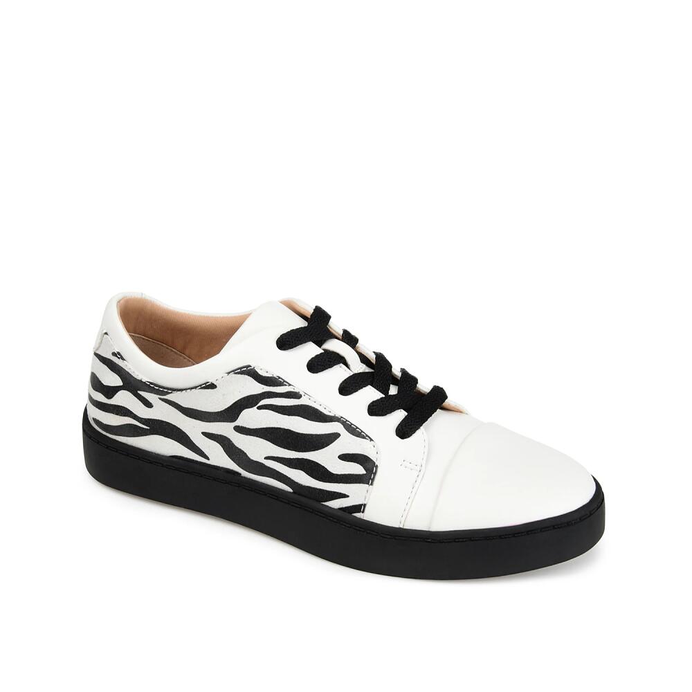 Journee Collection Taschi Sneaker | Women's | White/Black Zebra Print Cover