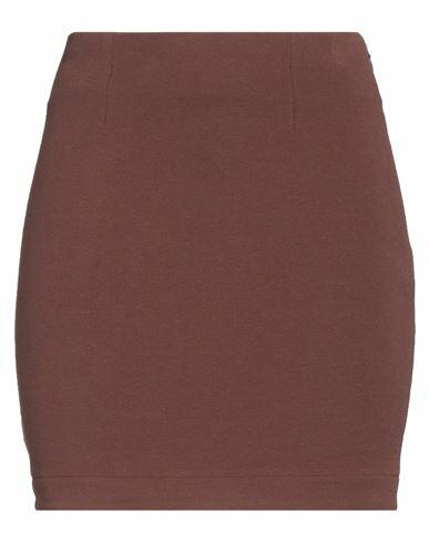 Jijil Woman Mini skirt Brown Cotton, Elastane Cover