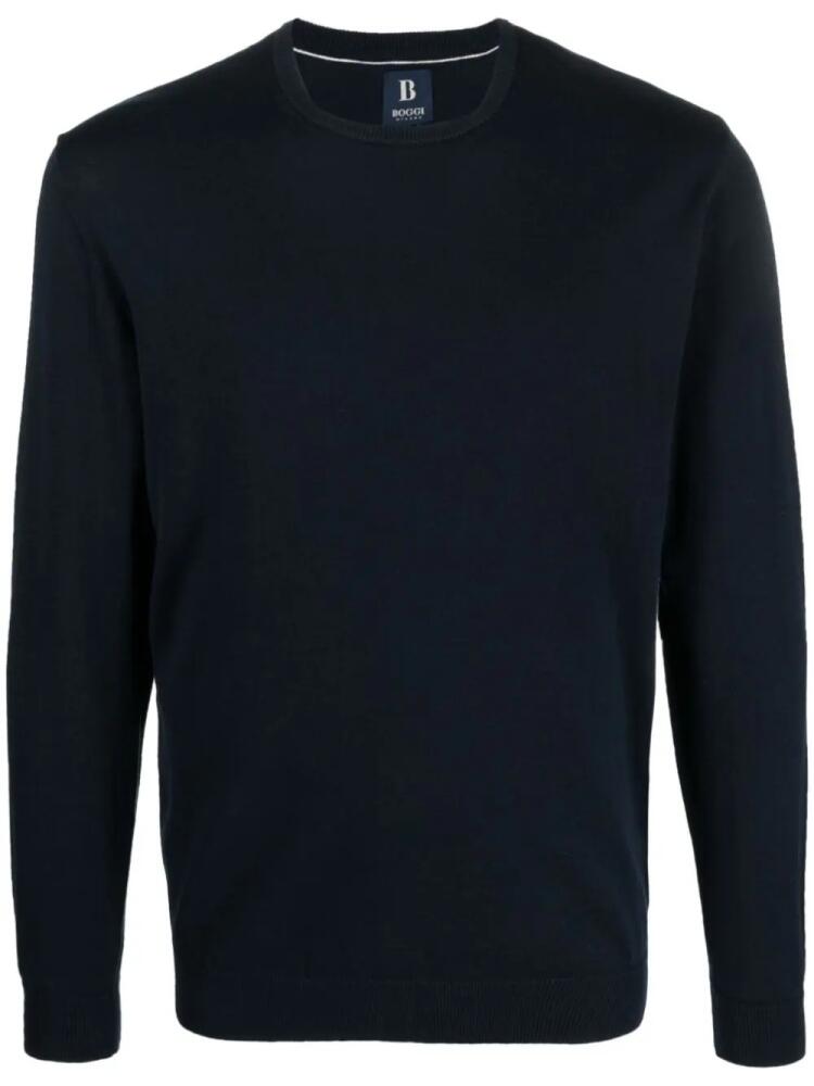 Boggi Milano crew-neck cotton jumper - Blue Cover