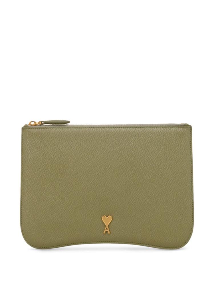 AMI Paris Paris Paris leather pouch - Green Cover