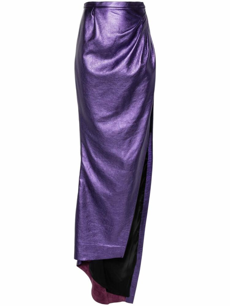 LaQuan Smith leather maxi skirt - Purple Cover