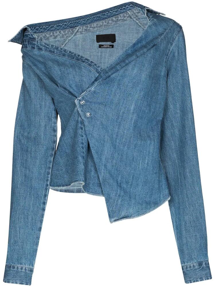 RTA Lizbeth asymmetric denim shirt - Blue Cover