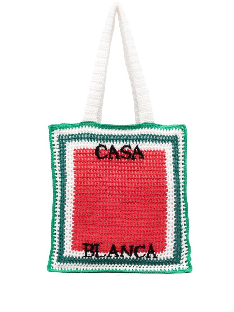 Casablanca Atlantis crochet tote bag - Green Cover