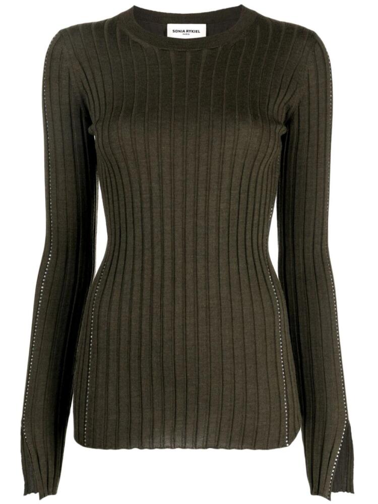 Sonia Rykiel crystal-embellished merino wool jumper - Green Cover