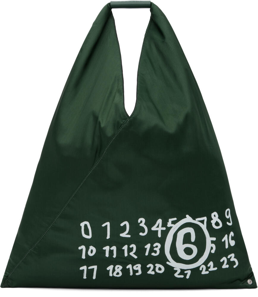 MM6 Maison Margiela Green Medium Triangle Tote Cover