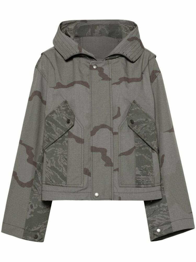 Marine Serre Regenerated camouflage-print jacket - Grey Cover