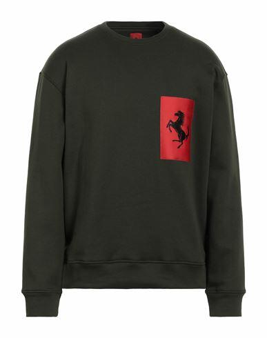 Ferrari Man Sweatshirt Military green Cotton, Polyamide Cover