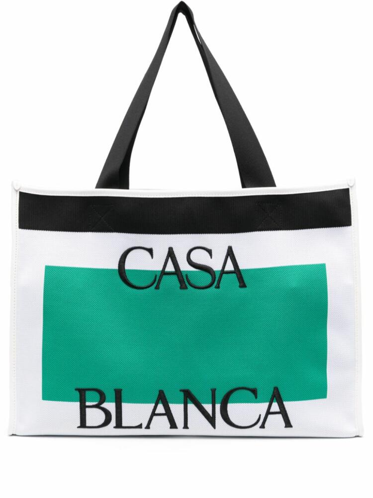 Casablanca large Casa tote bag - White Cover