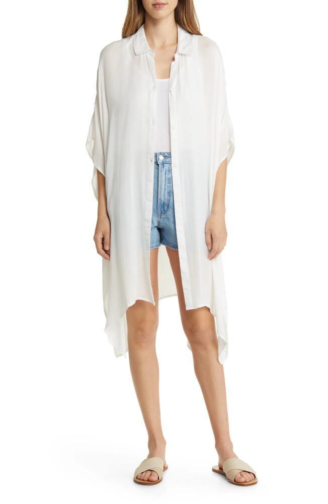 Nordstrom Wide Sleeve Button-Up Tunic in White Cover