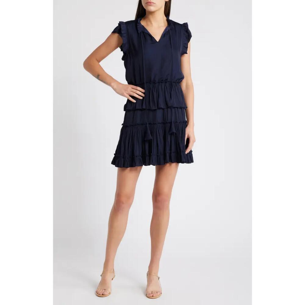 Sam Edelman Tiered Ruffle Minidress in Navy Cover