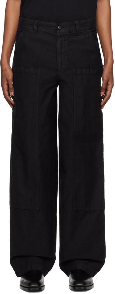 Dries Van Noten Black Hammer Loop Cargo Pants Cover