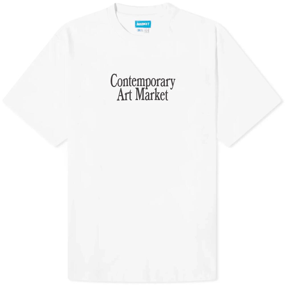 MARKET Men's Smiley Contemporary Art T-Shirt in White Cover