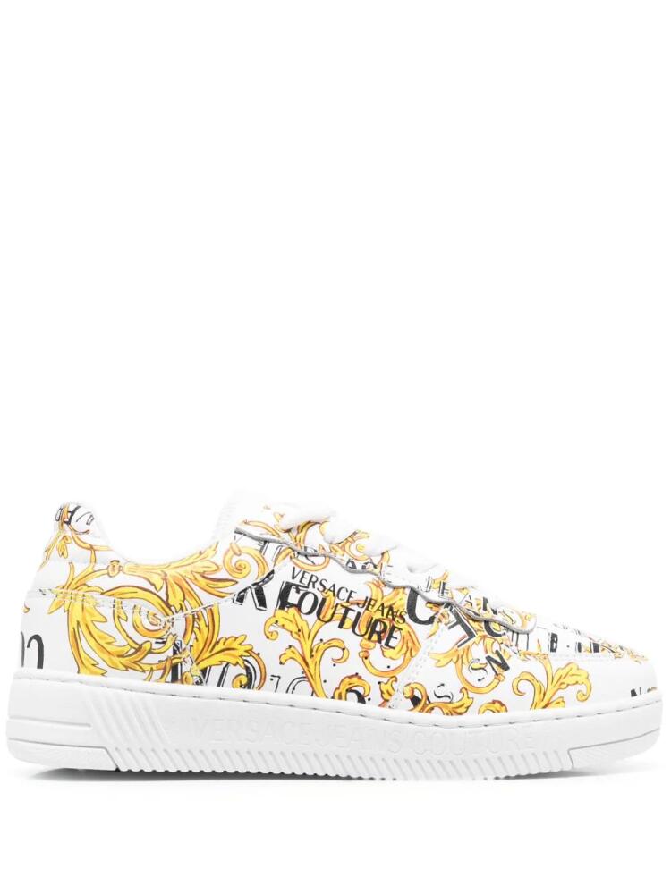 Versace Jeans Couture baroque-print low-top sneakers - White Cover