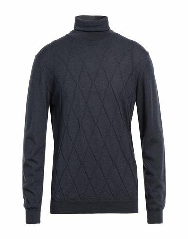 Liu •jo Man Man Turtleneck Navy blue Virgin Wool Cover