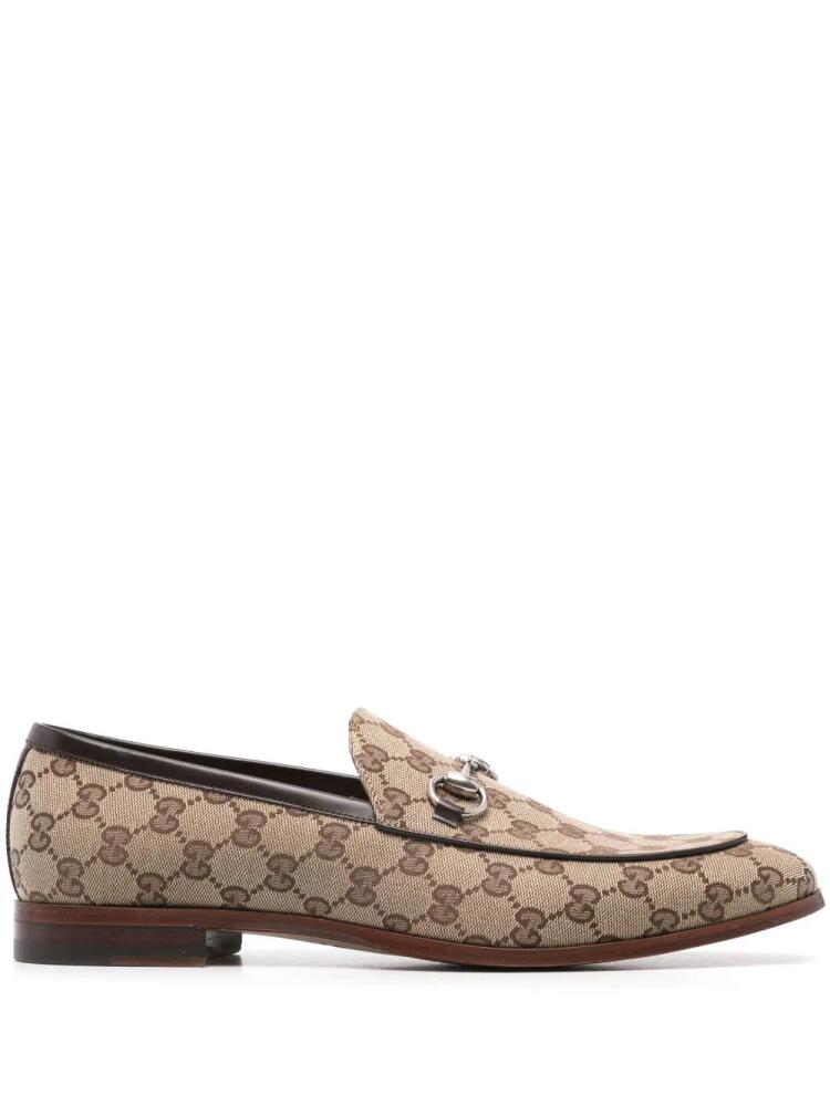 Gucci Horsebit-detailed GG-canvas loafers - Neutrals Cover