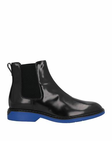 Hogan Man Ankle boots Black Soft Leather, Textile fibers Cover