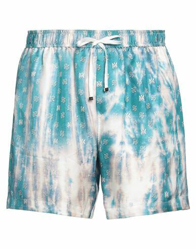 Amiri Man Shorts & Bermuda Shorts Turquoise Silk Cover