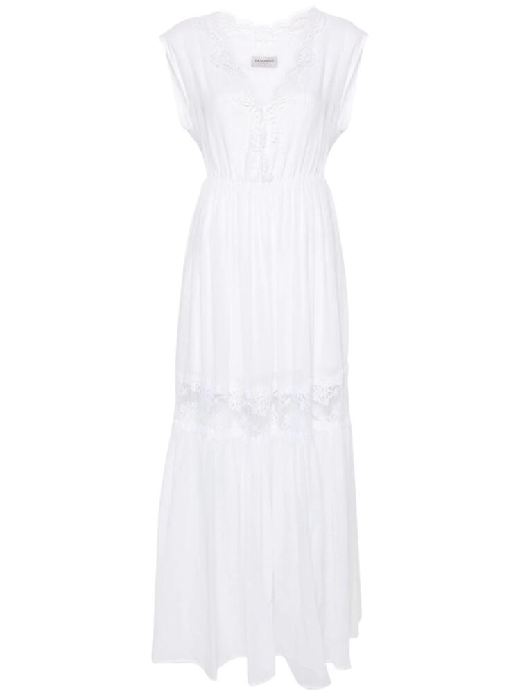 ERMANNO FIRENZE lace-trim tiered maxi dress - White Cover