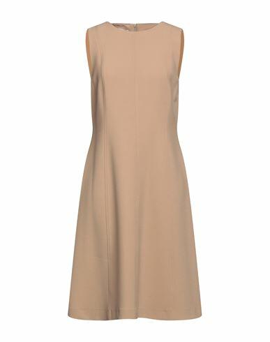 Rosso35 Woman Midi dress Beige Polyester, Viscose, Cotton, Elastane Cover