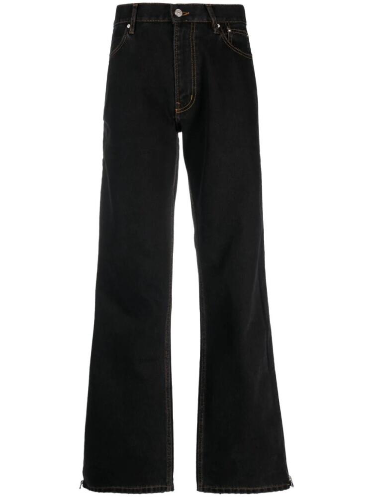 Gauchère wide-leg zipped jeans - Black Cover