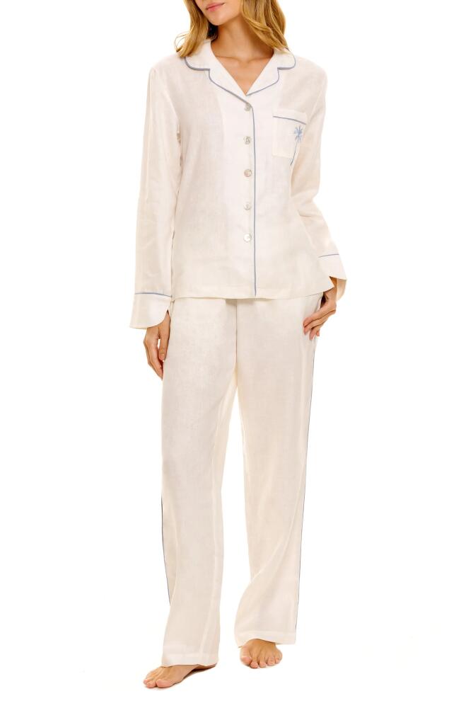 The Lazy Poet Emma Linen Pajamas in White Linen Cover