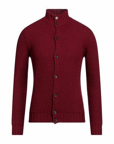 Ferrante Man Cardigan Burgundy Merino Wool Cover