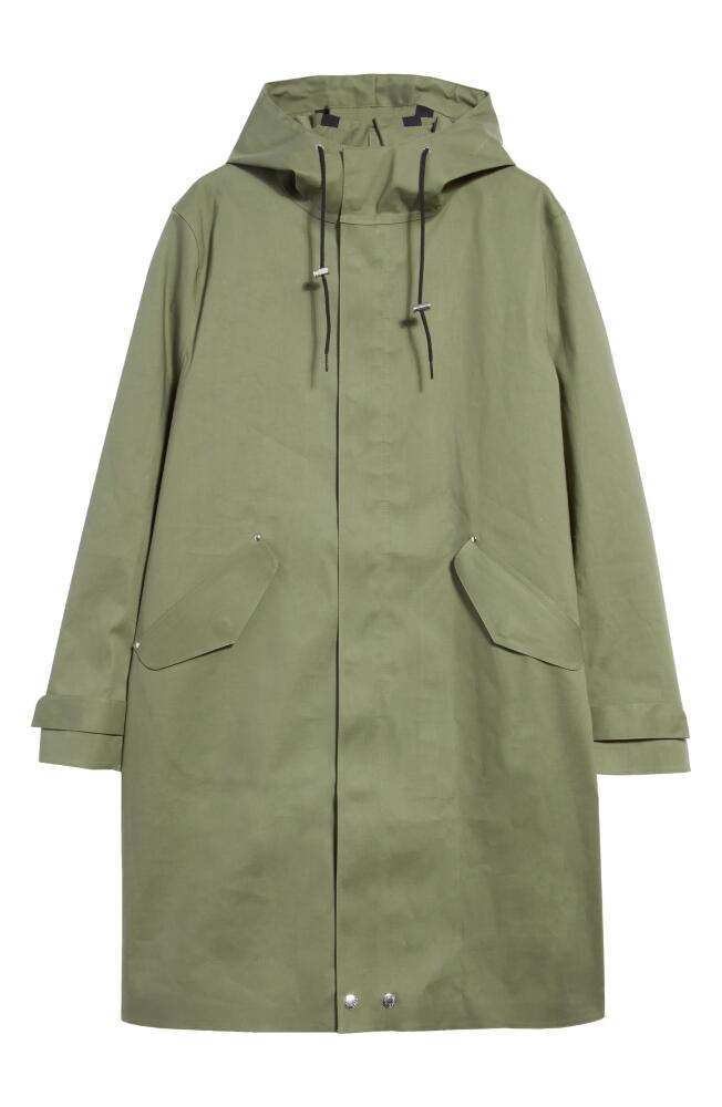 Mackintosh Granish Waterproof Bonded Cotton Hooded Coat in Four Leaf Clover Cover