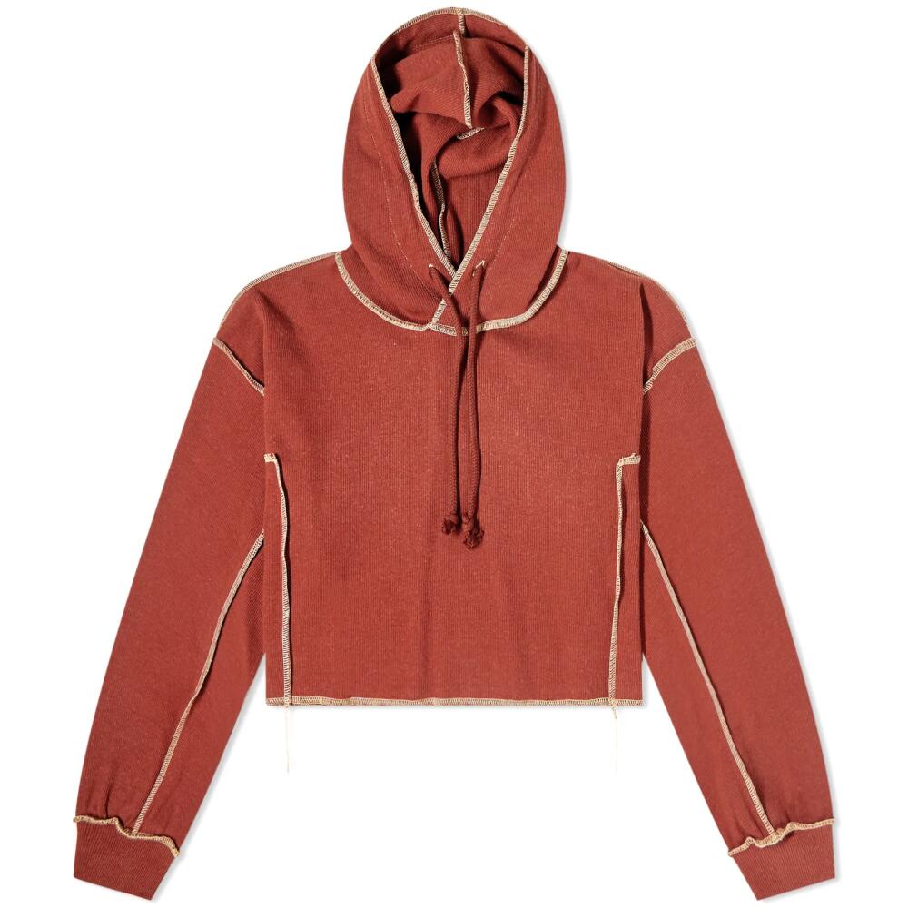 Baserange Women's Omato Cropped Hoodie in Burned Punica Cover