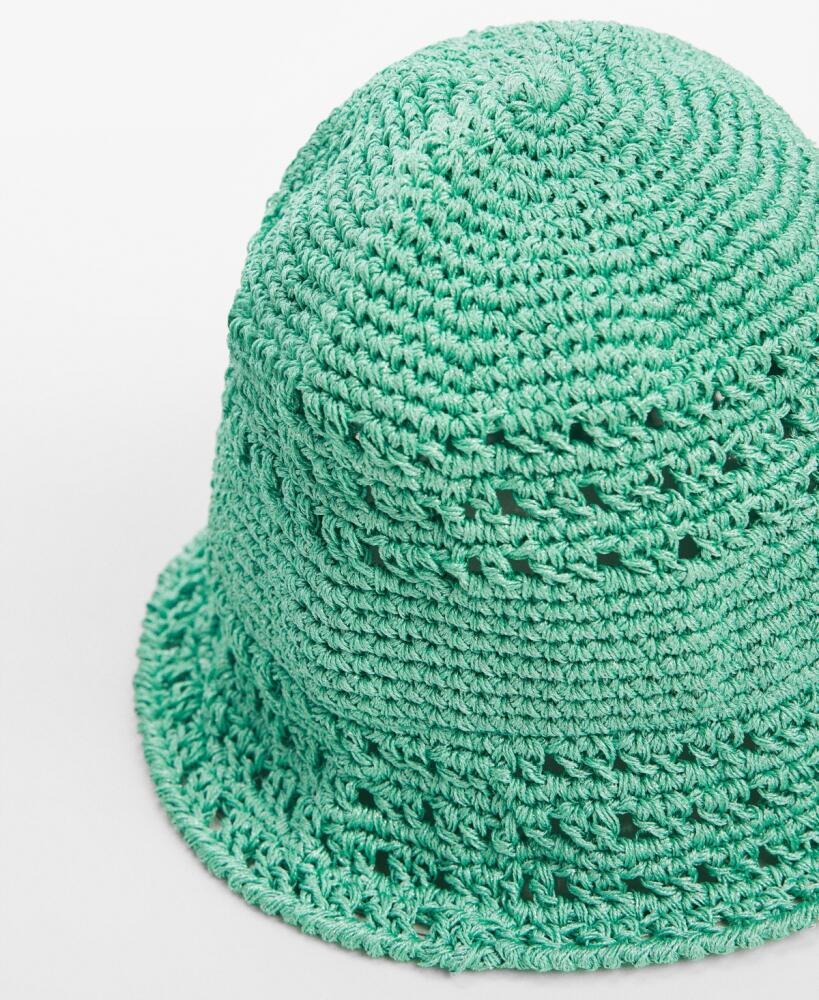 Mango Women's Crochet Bucket Hat - Turquoise Cover