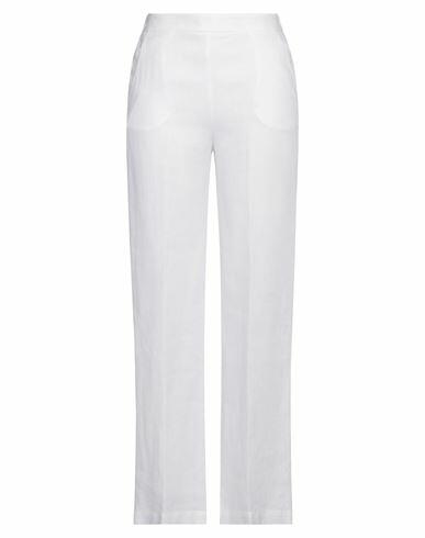 Rosso35 Woman Pants White Linen Cover