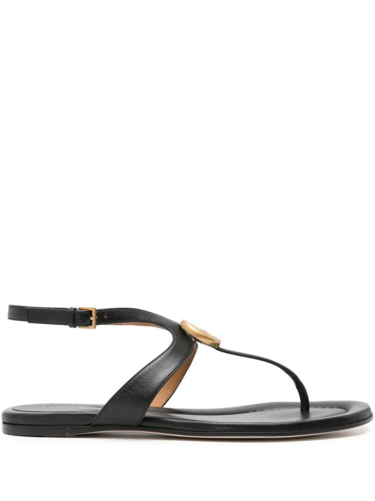 Gucci Double G leather thong sandals - Black Cover