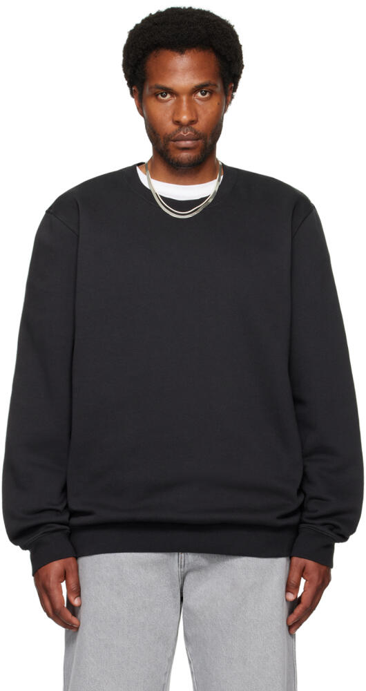 SKIMS Black Fleece Lounge Crewneck Sweatshirt Cover