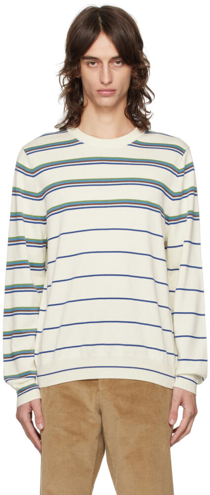 Paul Smith Off-White Striped Sweater Cover