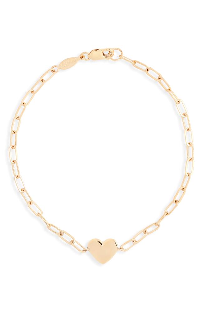 Anzie Amour Engravable Heart Pendant Bracelet in Gold Cover