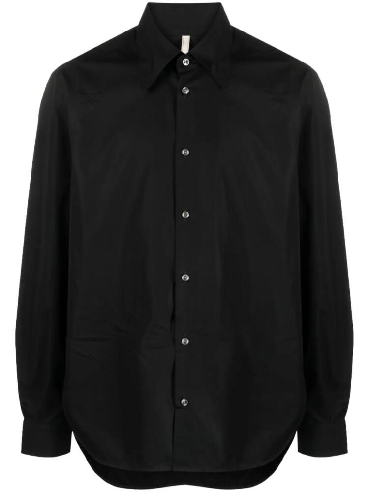 Sunflower pointed flat-collar cotton shirt - Black Cover