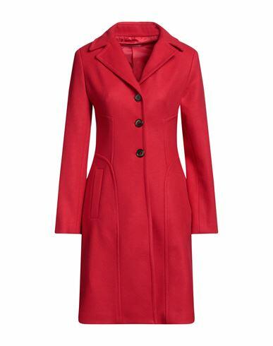 Biancoghiaccio Woman Coat Red Acrylic, Polyethylene, Wool Cover