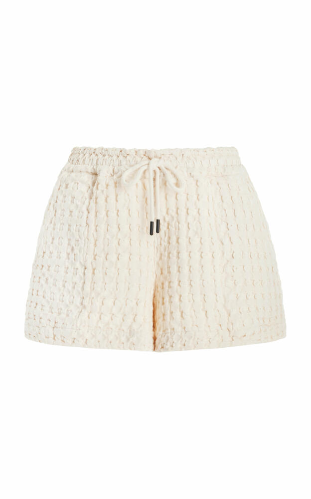 Oas - Drizzle Waffle-Knit Cotton Shorts - Ivory Cover