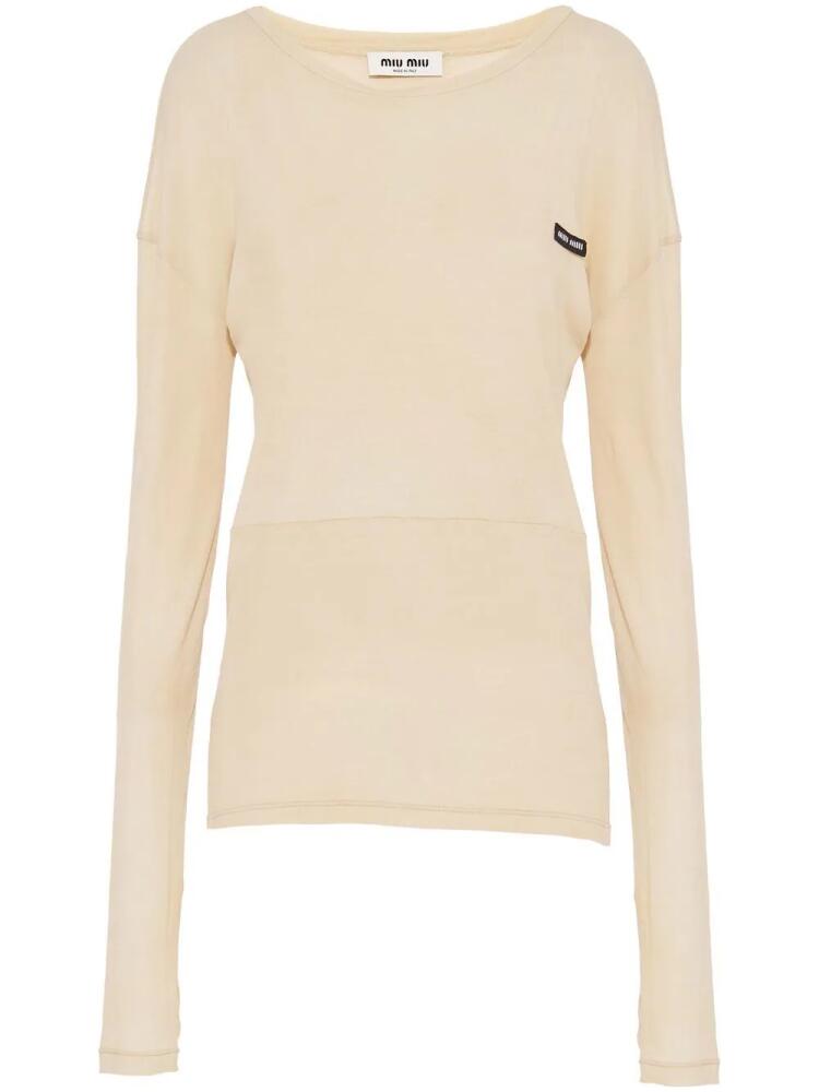 Miu Miu garment-dyed mini dress - Neutrals Cover