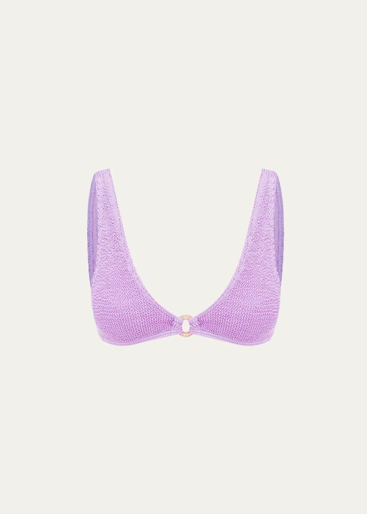 bond-eye swim Lilac Shimmer Ring Scout Crop Bikini Top Cover