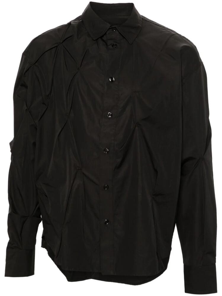 KUSIKOHC pinched-detail poplin shirt - Black Cover