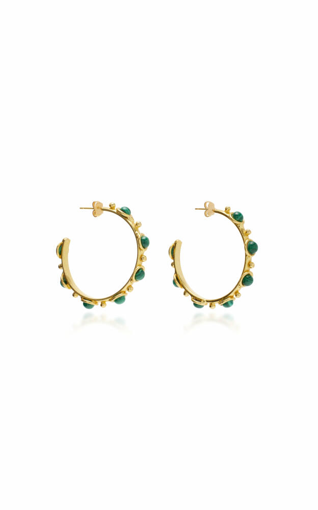 Sylvia Toledano - Petite Candy Malachite Gold-Plated Hoop Earrings - Green - Gifts For Her Cover