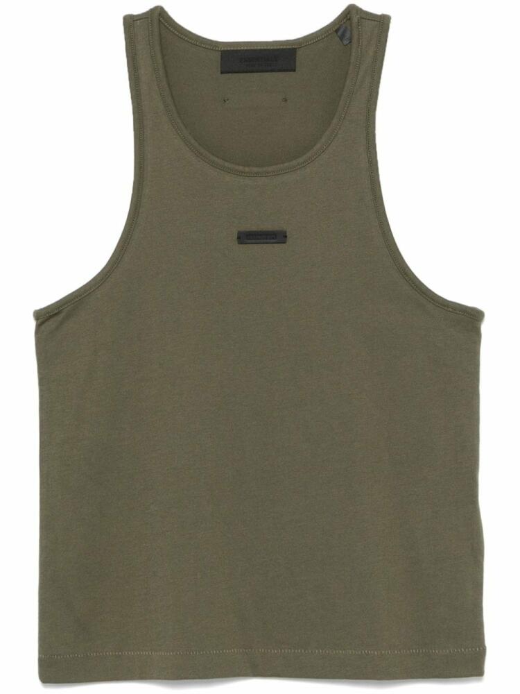 FEAR OF GOD ESSENTIALS logo-appliqué tank top - Green Cover