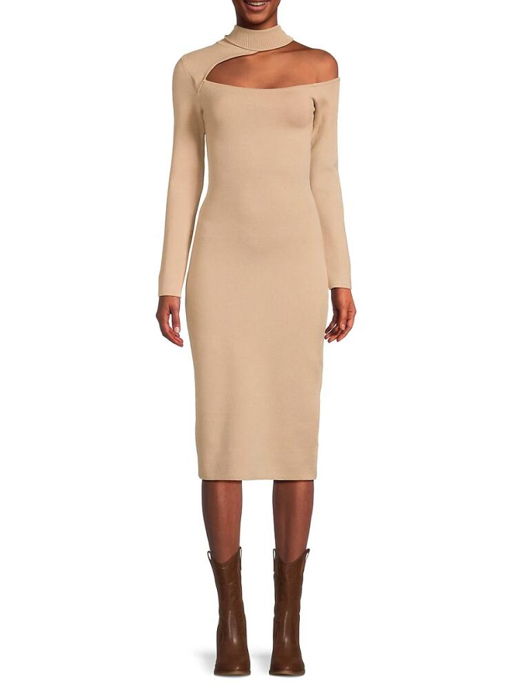 L'AGENCE Women's Anniston Cutout Midi Sheath Dress - Latte Cover