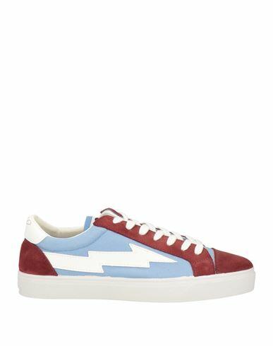 Sanyako Man Sneakers Sky blue Textile fibers, Soft Leather Cover