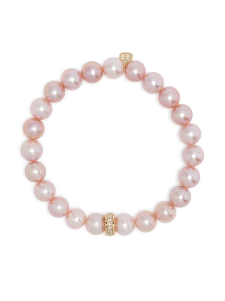 Sydney Evan 14kt yellow gold pearl and diamond bracelet - Pink Cover