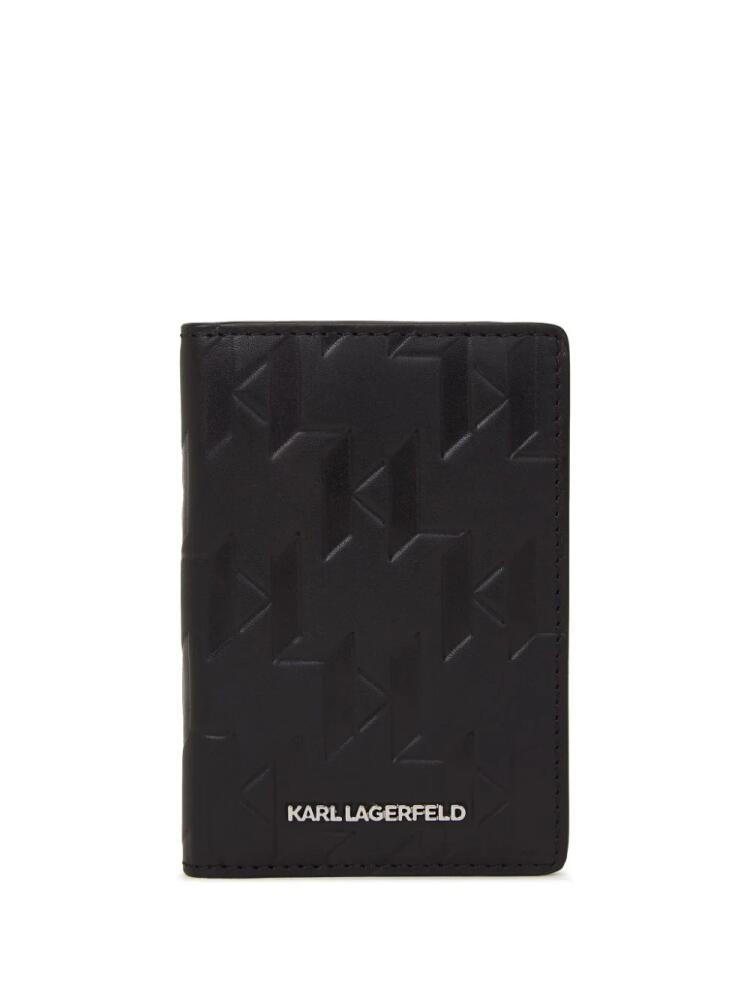 Karl Lagerfeld K/Loom leather card holder - Black Cover