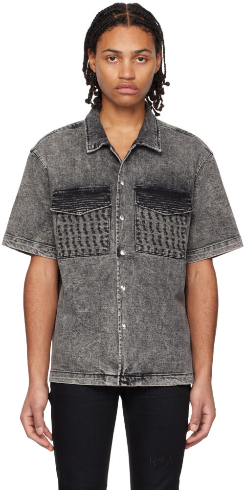 RTA Gray Bruno Denim Shirt Cover