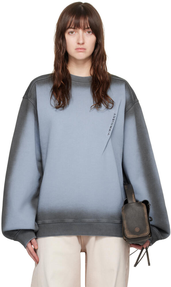 Y/Project Blue Pinched Logo Sweatshirt Cover