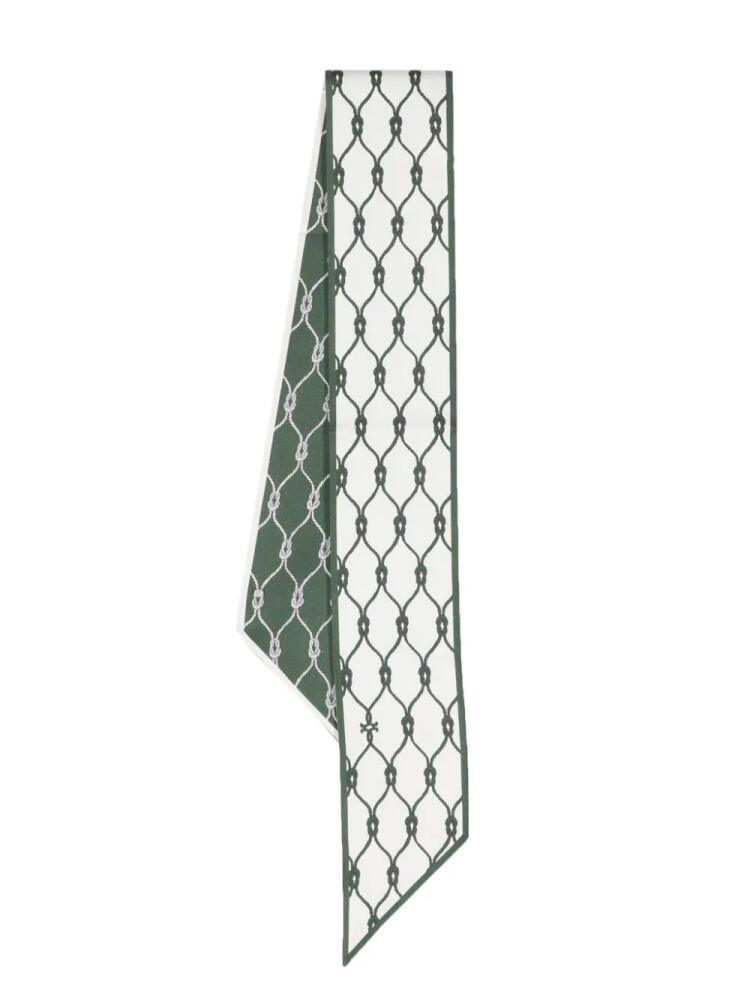 Tory Burch knot-print silk tie - Green Cover